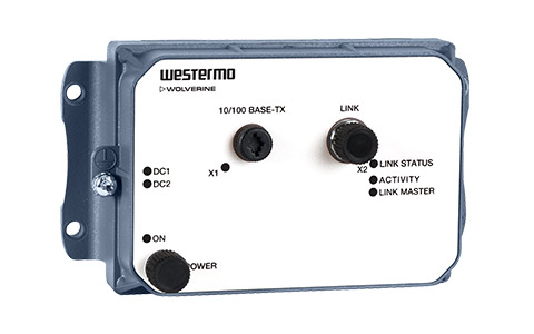 Compact rail EN50155 approved Ethernet broadband bridge by Westermo.